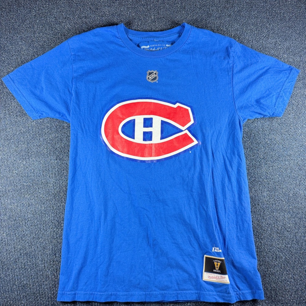 Mitchell & Ness Patrick Roy Canadiens Tee S 18.5x26.5 Blue Cotton NHL